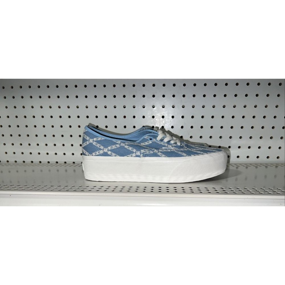 VANS Authentic Stackform Laced Denim Womens Athletic Skate Shoes Size 11 Blue